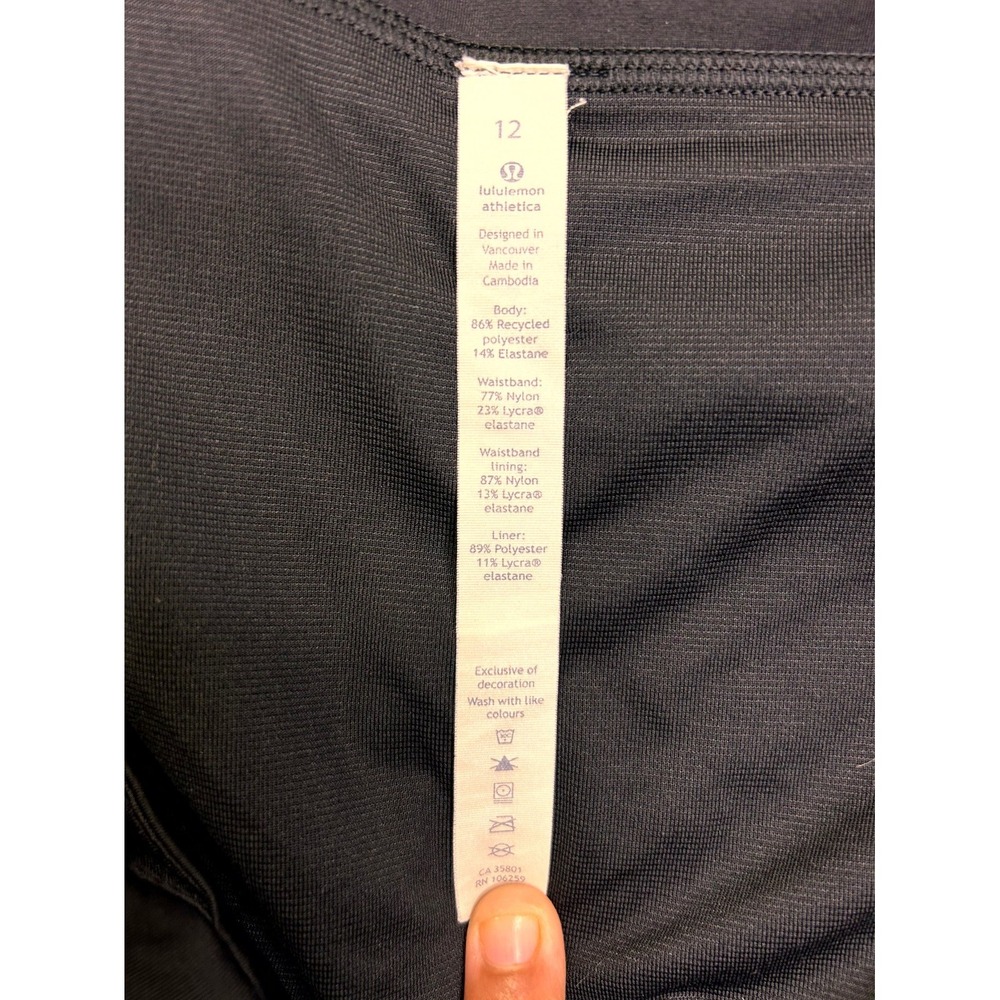Lululemon Run Times Short 4 way Stretch Black 4" inseam Running Gym Size 12 - Picture 9 of 16
